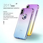 Wholesale iPhone X (Ten) Two Tone Color Hybrid Case (Purple Gold)